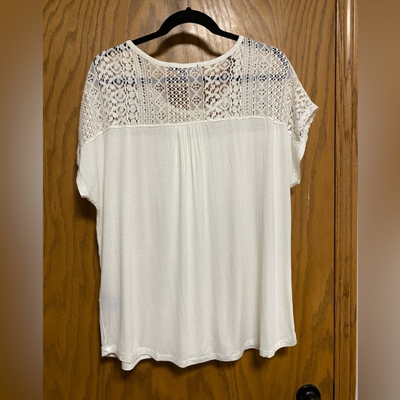 Rock & Roll Cowgirl Cream Lace TEE - SIZE L - EUC - Picture 9 of 9